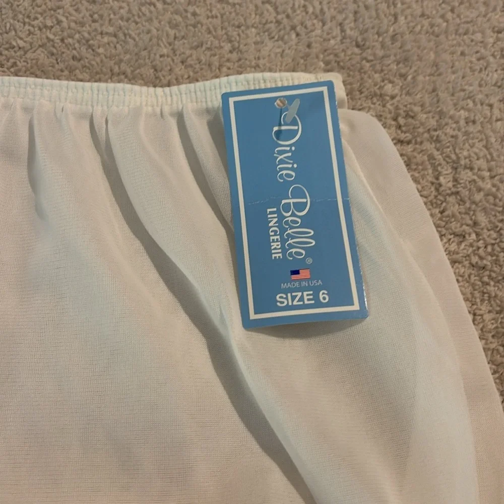 Dixie Belle Women’s Classic Nylon Briefs Panties WHITE VINTAGE